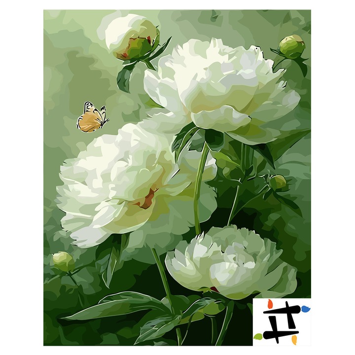 Комплект картина по номера Eclat de Puritate 6525, памучно платно на дървена рамка, 40x50 см, картина със скица, 3 четки и акрилна боя