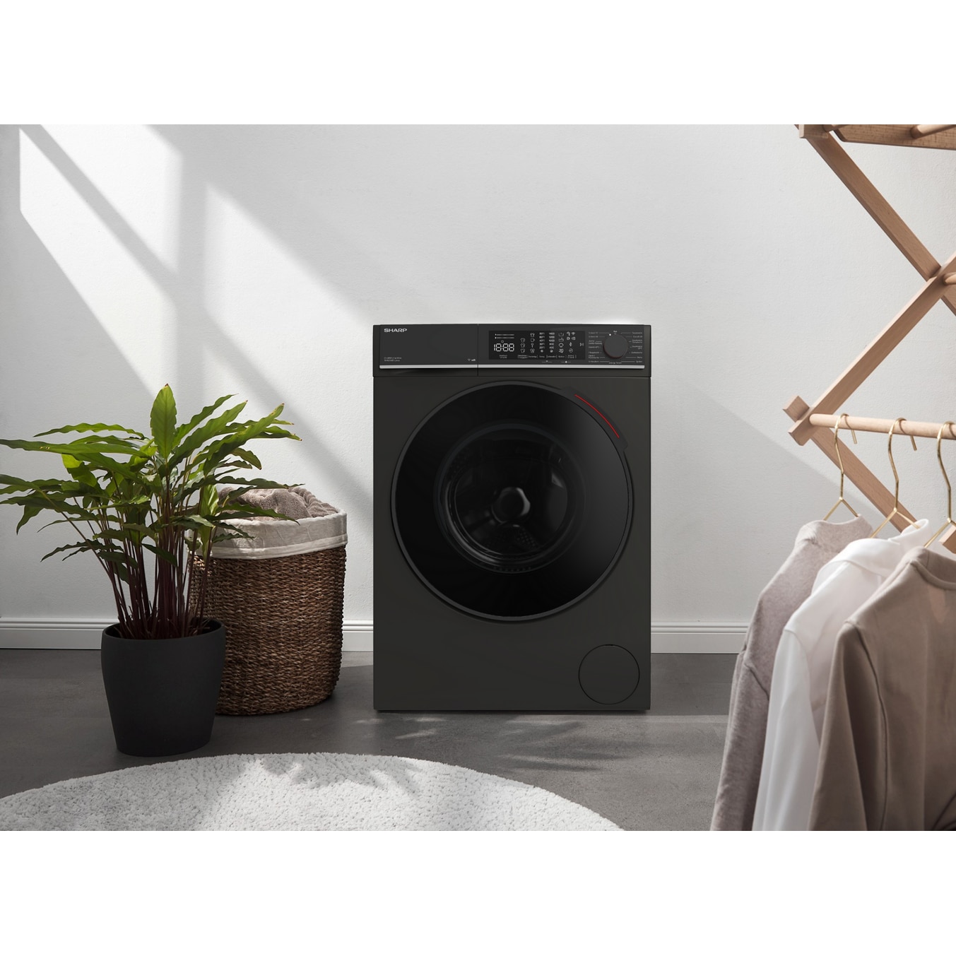 Masina de spalat rufe Sharp ES-WNFL014CMDA-DE, 10 kg, negru