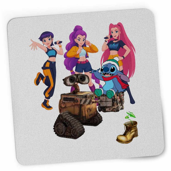 Mousepad Wall-E Huntrix Stitch K-Pop Demon Hunters, 21x19cm