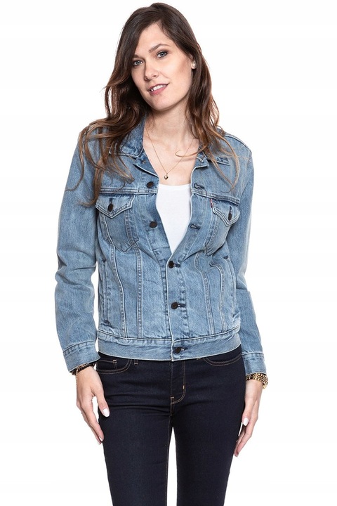 Jacheta Dama, Levi's, Trucker Jeans, Regular Fit, Denim Design, Fara Gluga, Cu Nasturi, Bumbac, Marime XS, Albastru