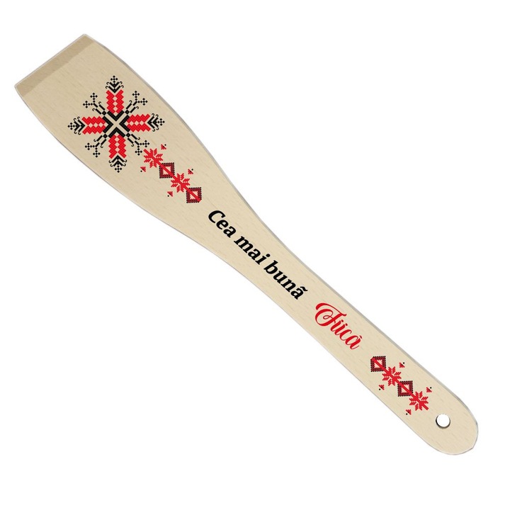 Spatula decorativa personalizata cu dedicatie Fiica – lemn 30 cm, crem