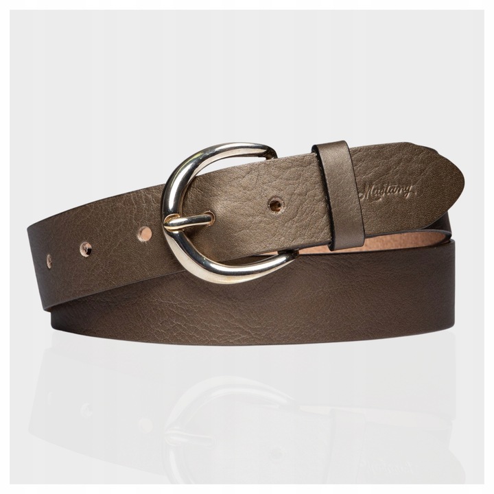 Curea Barbati, Mustang, SOPO-MUS117, Regular Fit, Cu Catarama Metalica, Design Clasic, Pentru Pantaloni, Blugi, Pantaloni Scurti, 100% Piele Naturala, 90 Cm, Auriu