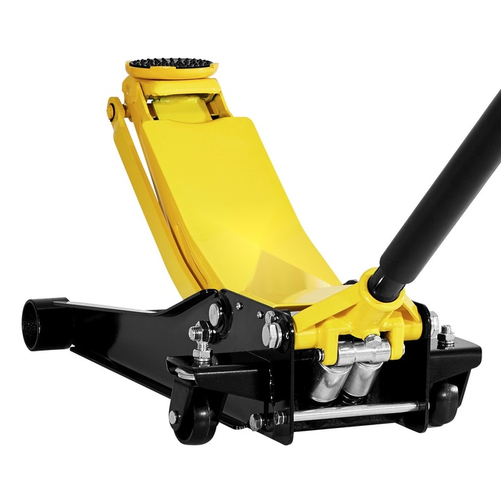 Cric auto hidraulic, Tip crocodil, Profil jos, Capacitate 2 tone, Pompa dubla cu ridicare rapida, Otel rezistent, Interval ridicare 7, 5–50, 5 cm, Pentru masini sport si berline