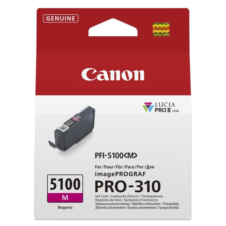 Canon PFI-5100 Magenta tintapatron, 283448, Patron