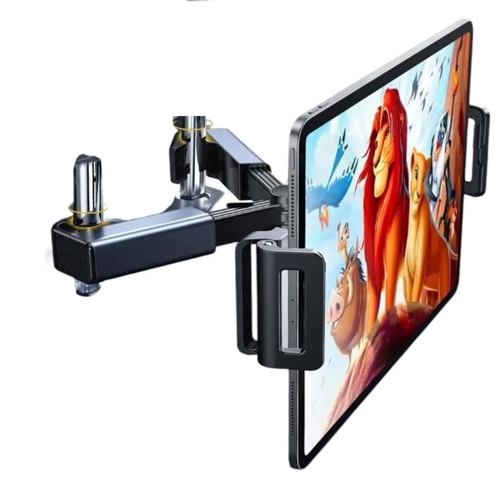 Suport Auto pentru Tableta, Universal, Fixare pe Tetiera, Negru