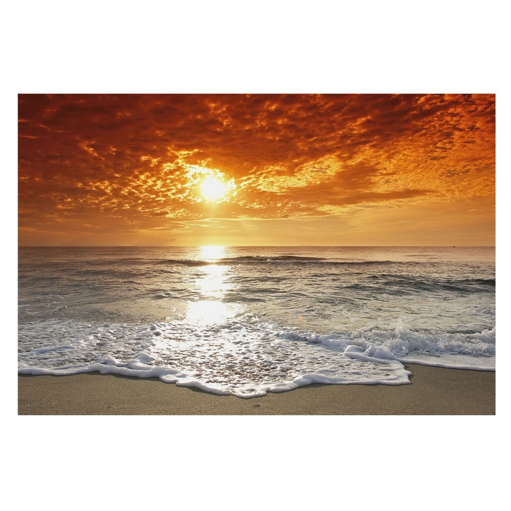 Rola Tapet Vlies De Perete, Tulup, Valurile oceanului, Galben, 104 x 70 cm, Pentru Dormitor, Adeziv Puternic, 010100060020000001130