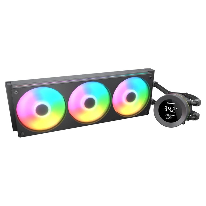 Ventilator PC Cougar Poseidon Vistek ARGB 360, 3x12cm, 700-2500rpm, negru