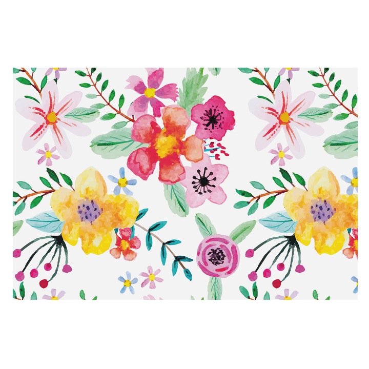 Rola Tapet Vinil De Perete, Tulup, Prospetime florala, Alb, 104 x 70 cm, Premium, Culoare Intensa, 010100060020000011154