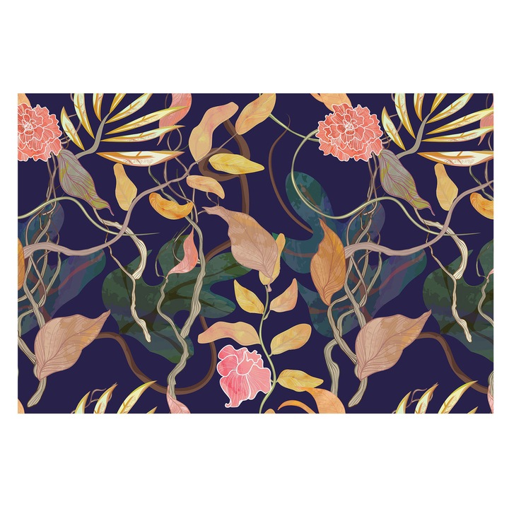 Fotótapéta Falra, Tulup, Növényi elegancia, Fehér, 104 x 70 cm, Vlies, Modern Tapétatekercs, 010100060020000012931