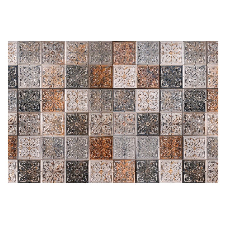 Tapet Vlies Pentru Perete, Tulup, Placi ornamentale, Gri, 104 x 70 cm, Pentru Living, Elegant, 010100060020000282524