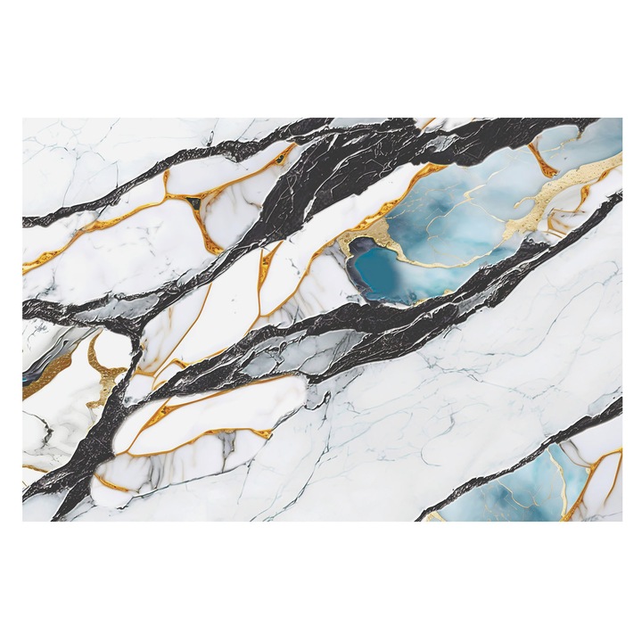 Dekor Tapéta, Tulup, Elegáns márvány, Fehér, 104 x 70 cm, Vlies, Hálószobába, Konyhába, 010100060020000282616