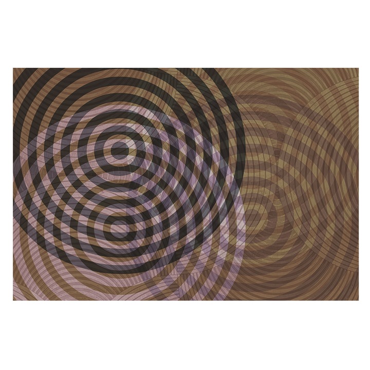 Tapéta Falra, Tulup, Hipnotizáló körök, Barna, 104 x 70 cm, Nem Szőtt, Stílusos, 010100060020000284931