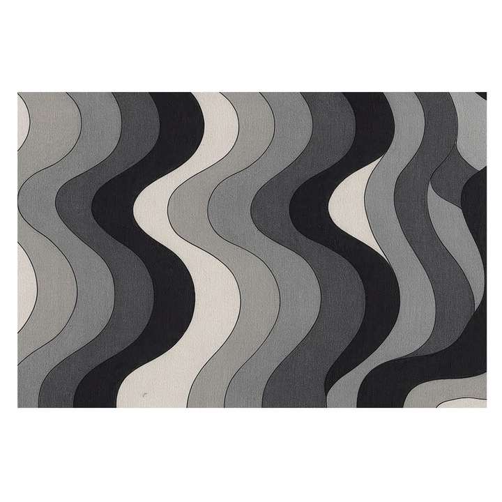 Tapéta Falra, Tulup, Szürke hullámok, Szürke, 104 x 70 cm, Vlies, Klasszikus, 010100060020000284984