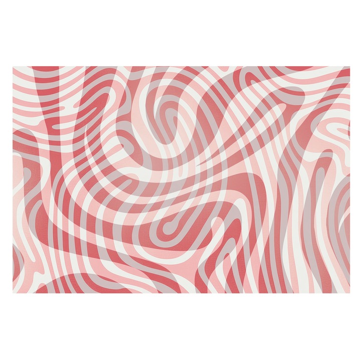 Dekor Tapéta, Tulup, Hullámos vonalak, Piros, 104 x 70 cm, Vlies, Előszobába, Nappaliba, 010100060020000285007