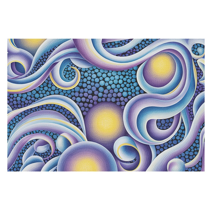 Tapéta Falra, Tulup, Színes örvények, Kék, 104 x 70 cm, Nem Szőtt, Fali Dekoráció, 010100060020000285061