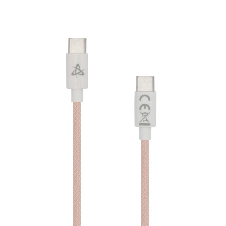 Type-C töltő- és szinkronkábel, SBOX, 60W, 1m, rózsaszín