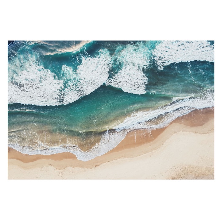 Dekor Tapéta, Tulup, Tengeri hullámok, Kék, 104 x 70 cm, Vlies, Élénk Színek, 010100060020000285139