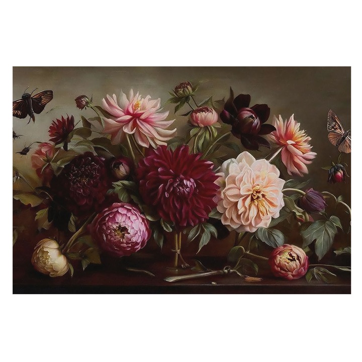 Dekor Tapéta, Tulup, Virágos fenségesség, Barna, 104 x 70 cm, Vlies, Öko, 010100060020000285217