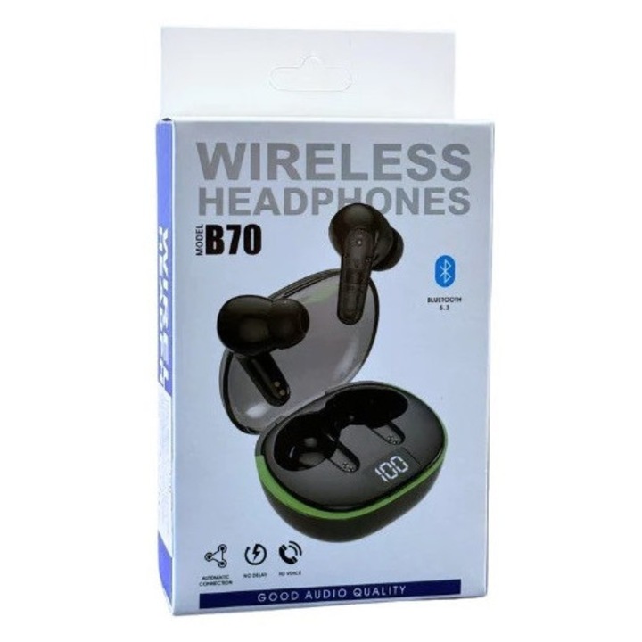 B70 Bluetooth fejhallgató digitális akkumulátor kijelzővel