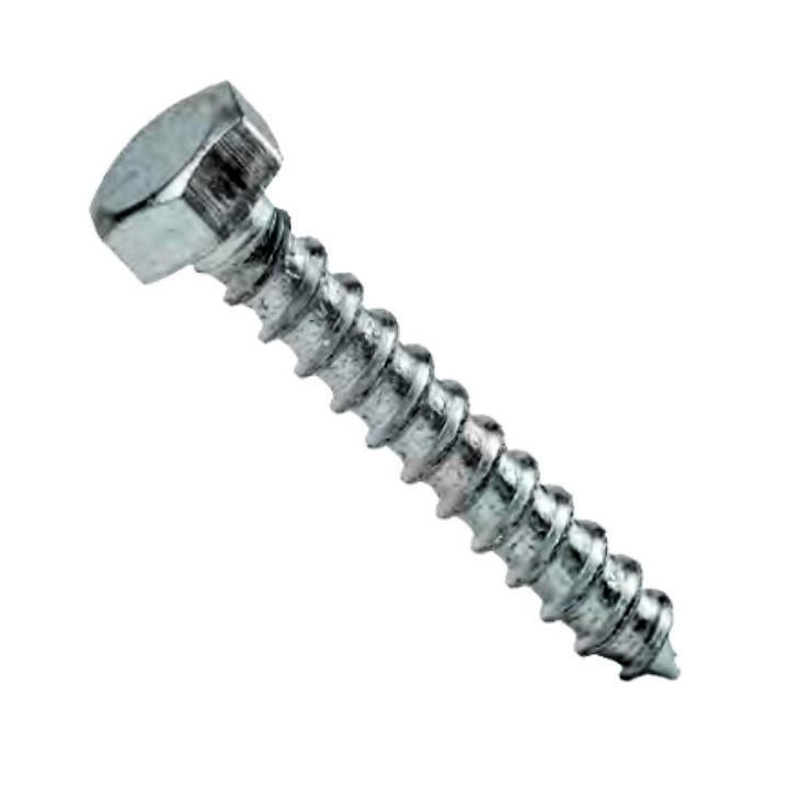 Комплект от 15 броя - Винт за дърво с шестостенна глава M8X70, поцинкован бял