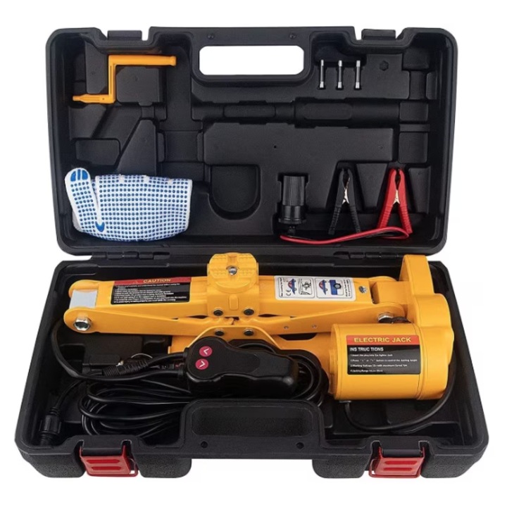 Cric electromecanic auto 12V trusa completa in valiza cu accesorii