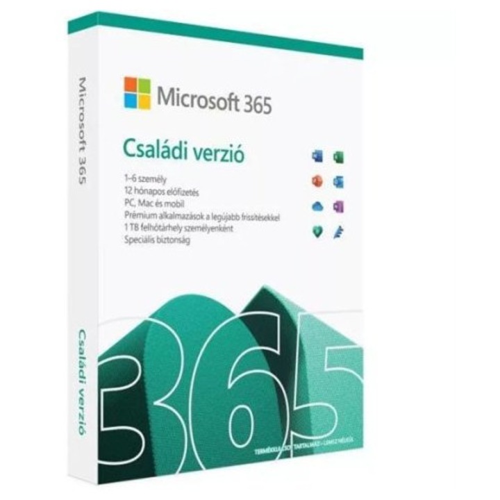 Microsoft Office 365 Family, 6 utilizatori, 1 an, software