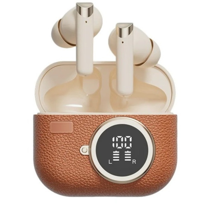 Casti wireless BOXE NX01, design retro, audio Hi-Fi, Bluetooth 5.4, 5x4,3cm