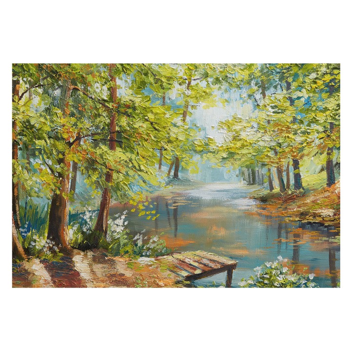 Fotótapéta Falra, Tulup, Idilli tó, Zöld, 152 x 104 cm, Nem Szőtt, Nappaliba, Szobába, 010100060030000016992