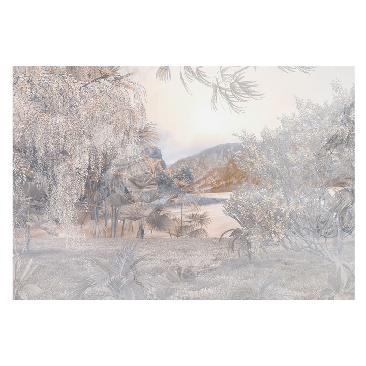 Tapet de Perete, Tulup, Natura subtilitatii, Alb, 152 x 104 cm, Pentru Dormitor, Adeziv Puternic, 010100060030000282732