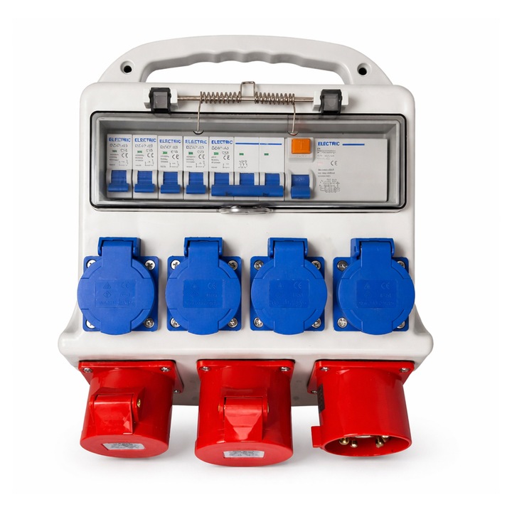 Ipari csatlakozó – elosztó doboz, Gebo Tools, gumirozott kábellel, 3 x 400 v, 4 x 230 v, ip44
