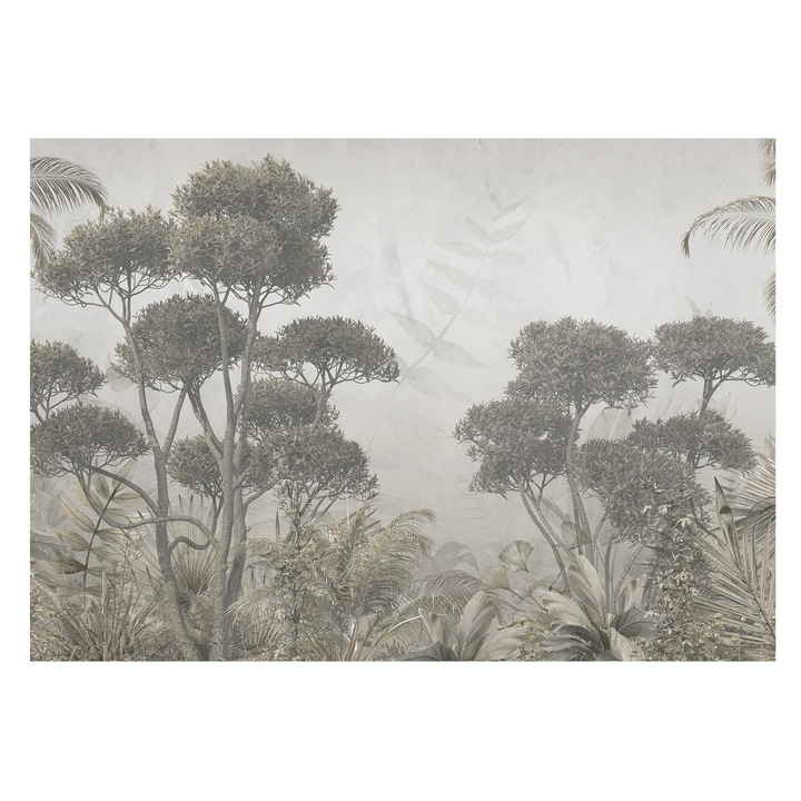 Dekor Tapéta, Tulup, Trópusi dzsungel, Fehér, 208 x 146 cm, Vlies, Öko, 010100060040000282669