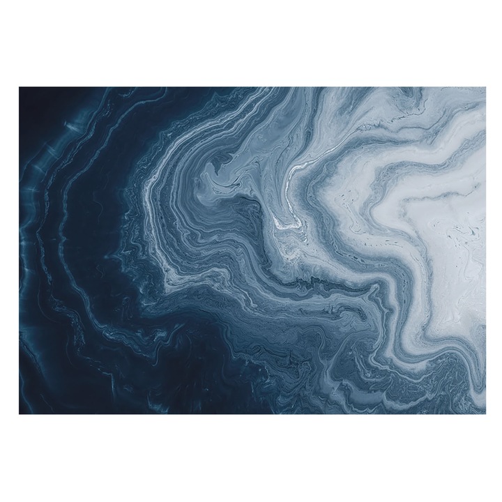 Tapéta Vlies Fali Dekoráció, Tulup, Kék hullámok, Tengerészkék, 208 x 146 cm, Nem Szőtt, Modern Tapétatekercs, 010100060040000284864