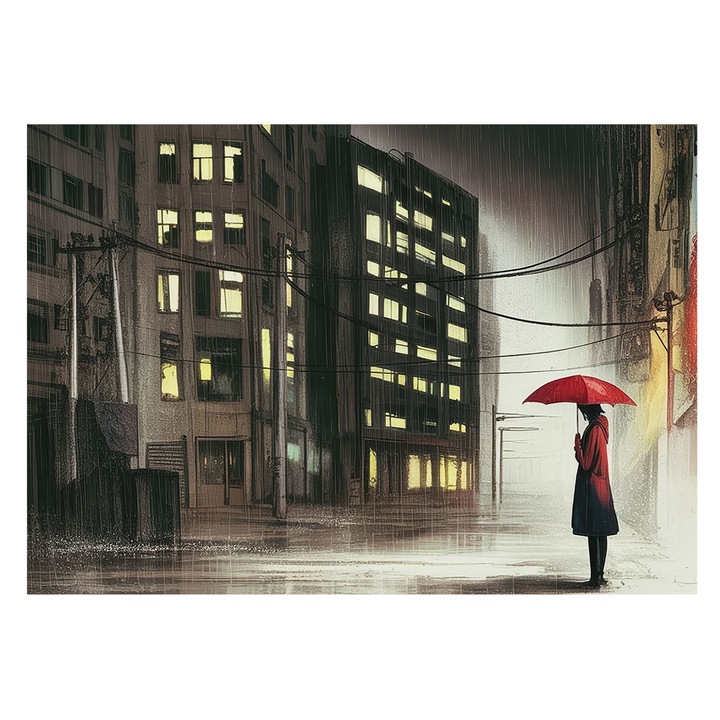 Rola Tapet Vlies De Perete, Tulup, Oras ploios, Negru, 312 x 219 cm, De Interior, Adeziv Puternic, 010100060080000284960