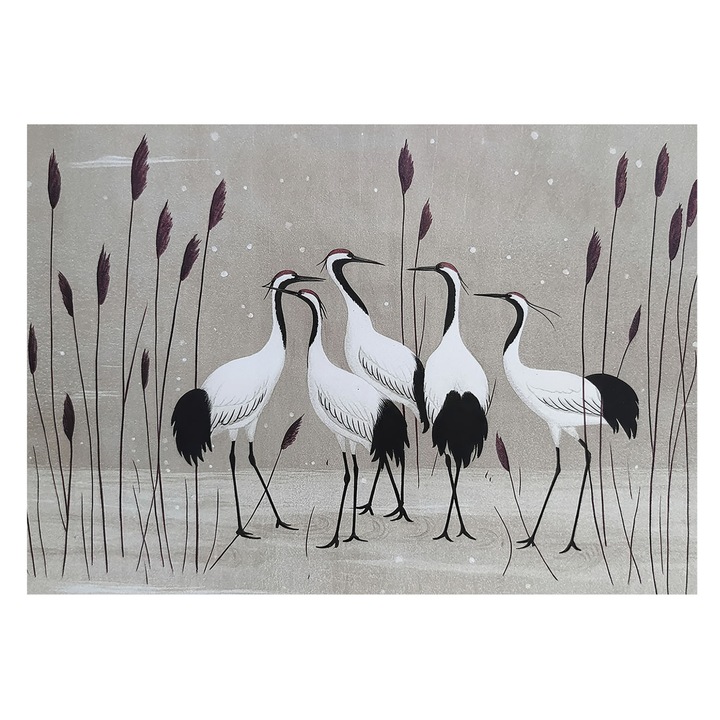 Tapéta Falra, Tulup, Egy darucsapat, Szürke, 208 x 146 cm, Nem Szőtt, Modern Belsőépítészeti Dekoráció, 010100060040000284959