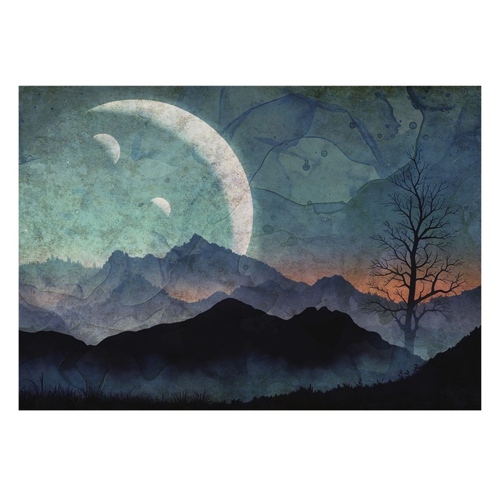 Fotótapéta Falra, Tulup, Éjszakai tájkép, Kék, 208 x 146 cm, Nem Szőtt, Előszobába, Nappaliba, 010100060040000285051