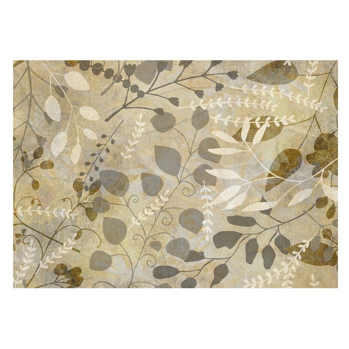 Fotótapéta Falra, Tulup, Gally levelek, Bézs, 208 x 146 cm, Nem Szőtt, Stílusos, 010100060040000285260