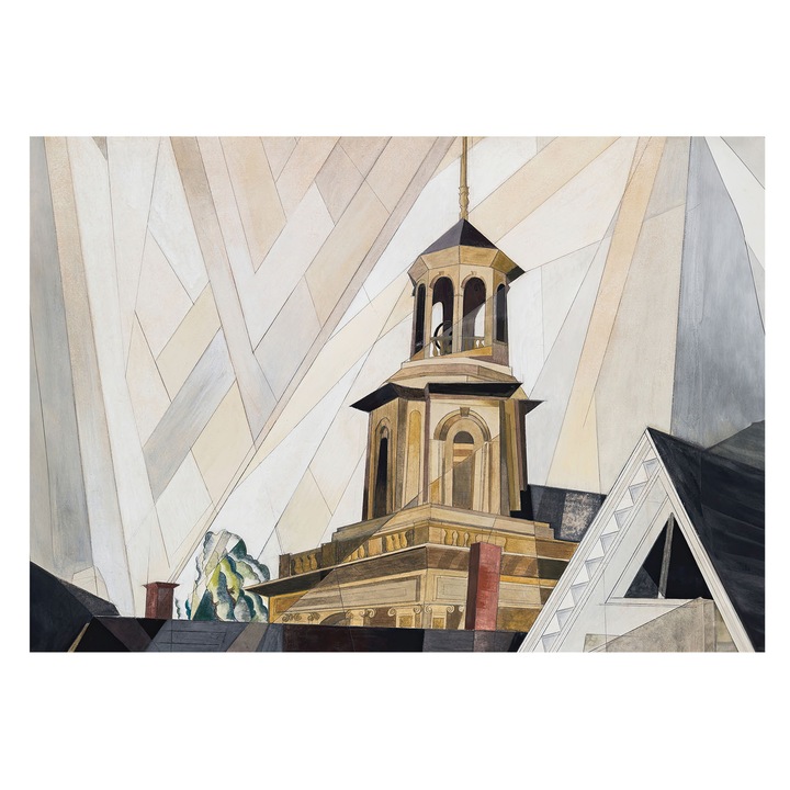 Tapet Vinilic Pentru Perete, Tulup, Turn arhitectural, Alb, 208 x 146 cm, Decorativ, Cu Model, 010100060040000285589