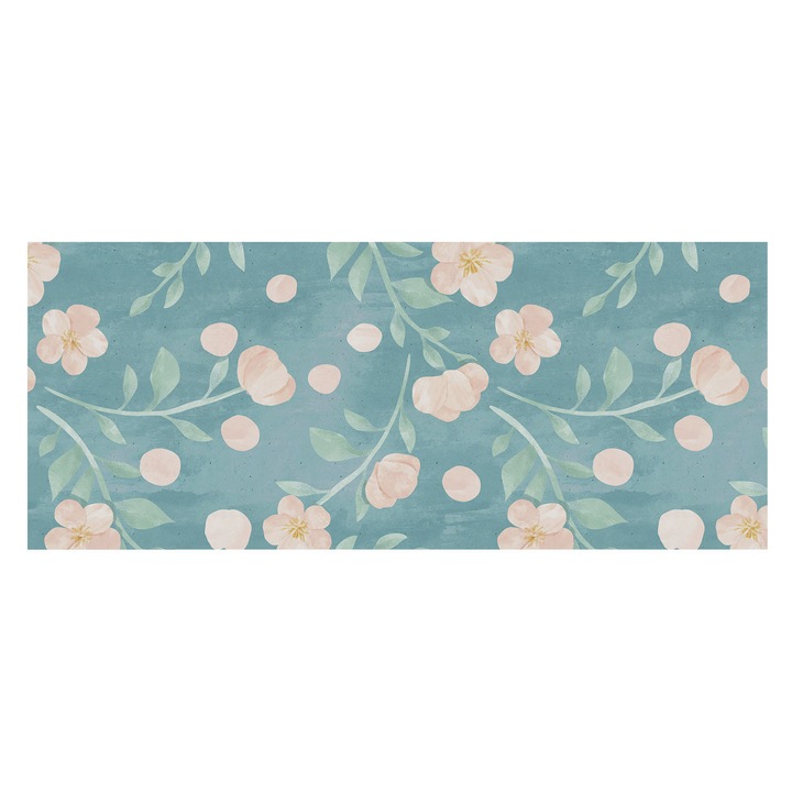 Tapéta Vlies Fali Dekoráció, Tulup, Virágos elegancia, Kék, 250 x 104 cm, Nem Szőtt, Élénk Színek, 010100060050000011222