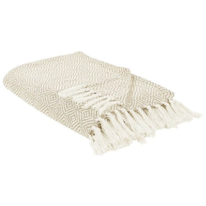 Patura de pat Toutli Bumbac 220 x 240 cm Bej deschis