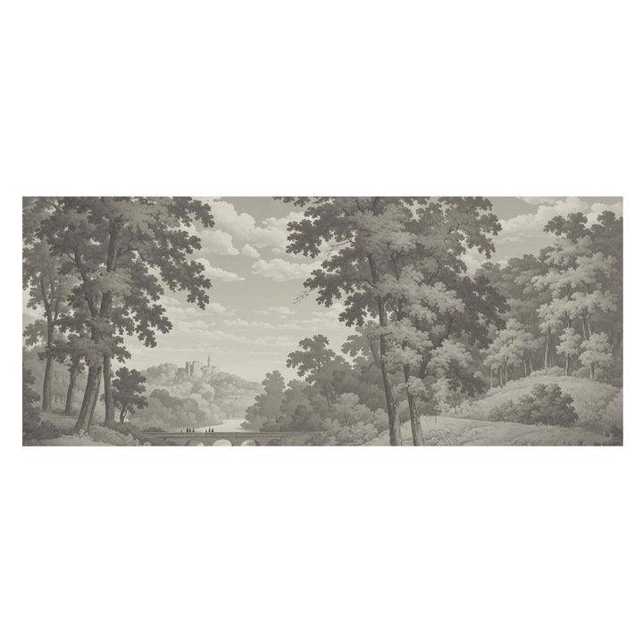 Dekor Tapéta, Tulup, Vár és híd, Szürke, 250 x 104 cm, Vlies, Modern Tapétatekercs, 010100060050000285167