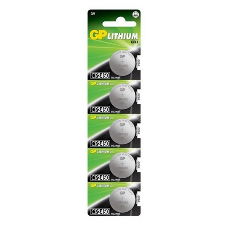 Gp gombelem, cr2450, 3v, lítium, 5db/csomag