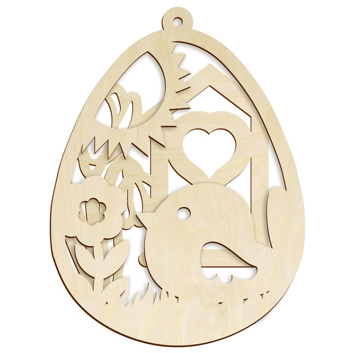 Ozdoba de Paste Set Zavor Jajko din Fabrica, 2 straturi, natural, 75x100mm