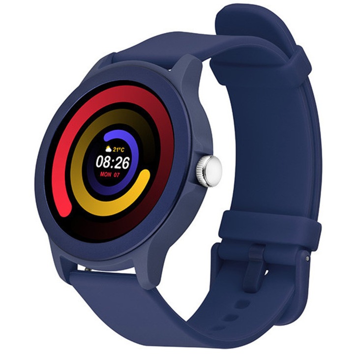 Ceas inteligent, Tracer Smartwatch SMK3, senzor G, masurare a tensiunii arteriale si a ritmului cardiac, Bluetooth, albastru