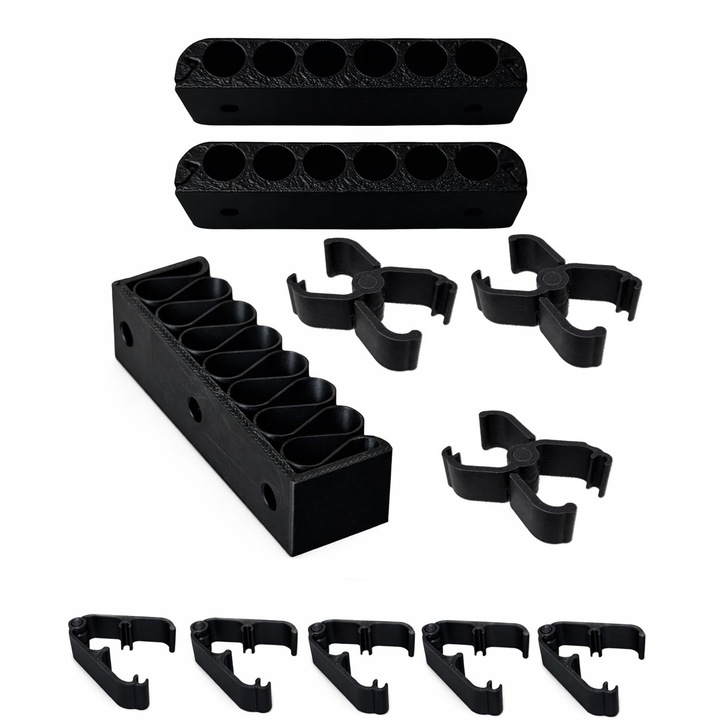Kit organizare cabluri birou, 11 bucati, potrivit pentru acasa si birou, usor de montat, montaj prin clipsare, negre