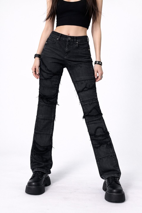 Blugi dama Diesel Skinny Fit Stretch Distressed Denim 1231198 16121-53, Bumbac, W24, Negru