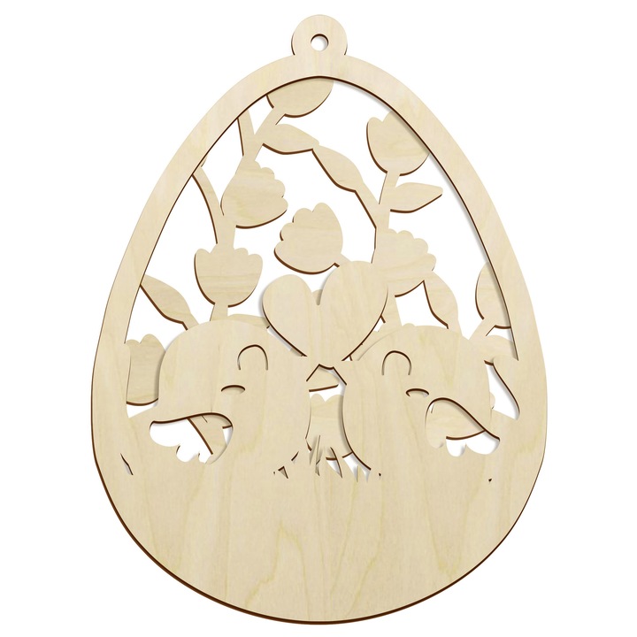 Decoratiune de Paste, SMX, Zawieszka din placaj, 10cm, natural, 2D