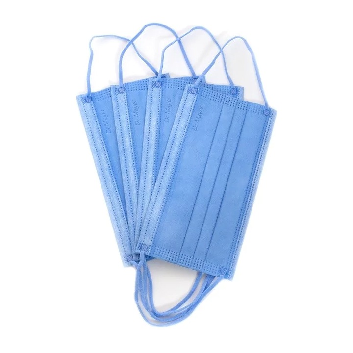 Masca medicala Dr. Mayer 4 straturi full color Blue 50 bucati