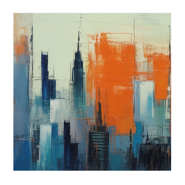 Tapet tulup, oras abstract, portocaliu, 250x250cm, lavabil, set cu adeziv