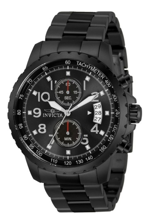 Invicta, Chrono karóra fémszíjjal, Fekete