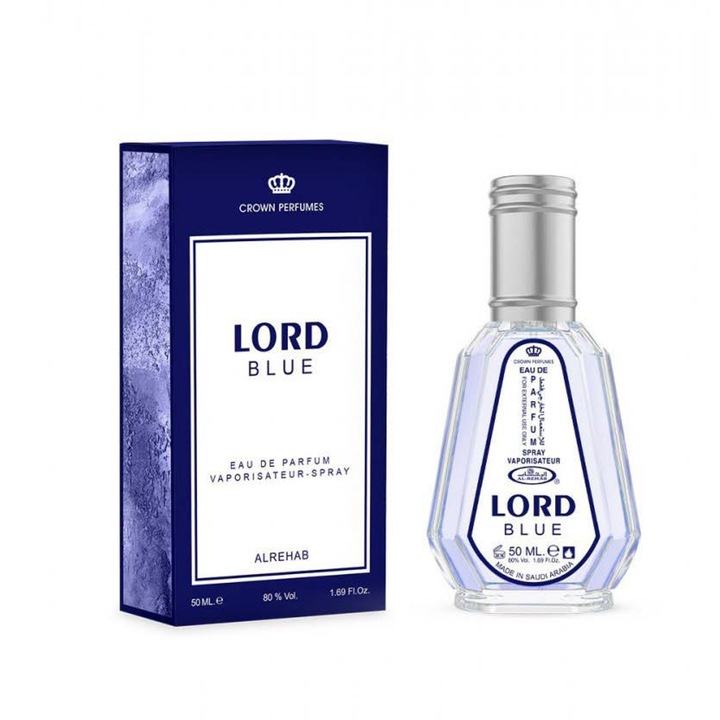 Lord Blue Parfüm 50 ml, Al Rehab, citrusos jegyek, virágok, Szaúd-Arábia